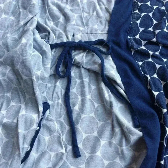 Kate Spade Women’s XS/S Cotton-Blend Navy Blue Polka Dot Robe - Picture 10 of 10
